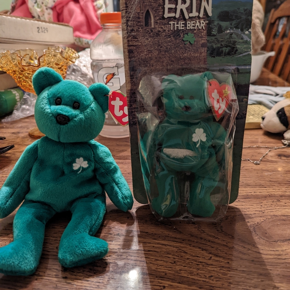 Ty Beanie Baby Erin the Irish Bear and McDonald's Erin edition 🐻